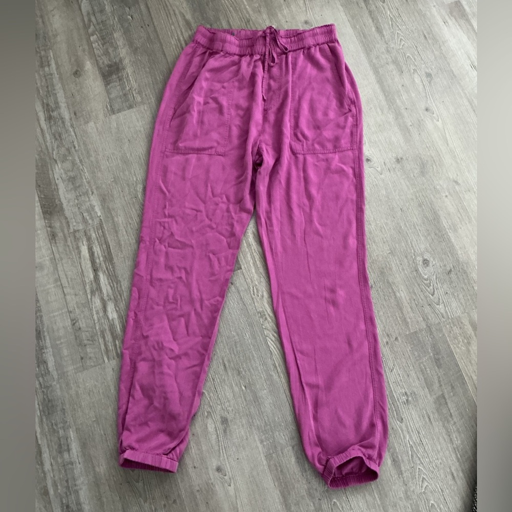 DRAWSTRING WAIST RAYON JOGGERS - Picture 2 of 8